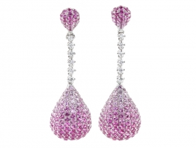 Precious Pink Sapphire Pave Earrings