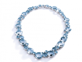 Blue Topaz &amp; Diamond Necklace