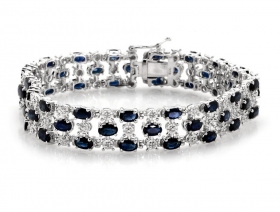 Diamond &amp; Blue Sapphire Bracelet